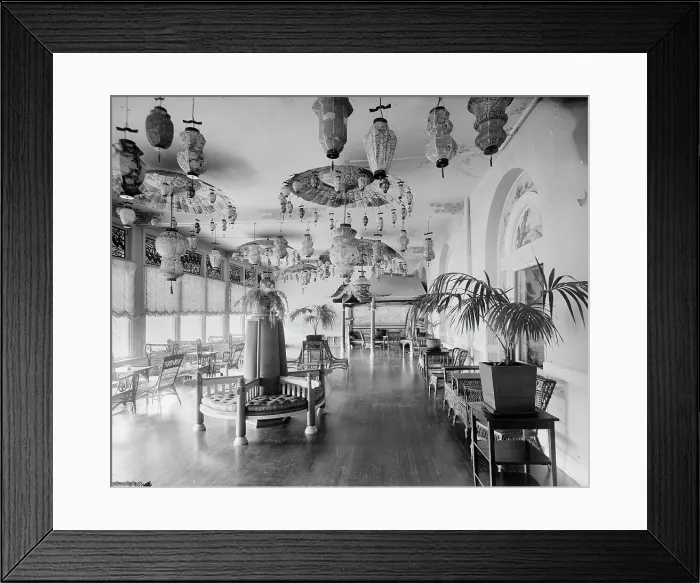 Framed Print : Japanese sun parlor, the Homestead, Hot Springs, Va. between 1900 and 1910. Creator: Unknown Framed Print : Japanese sun parlor, the Homestead, Hot Springs, Va. between 1900 and 1910. Creator: Unknown