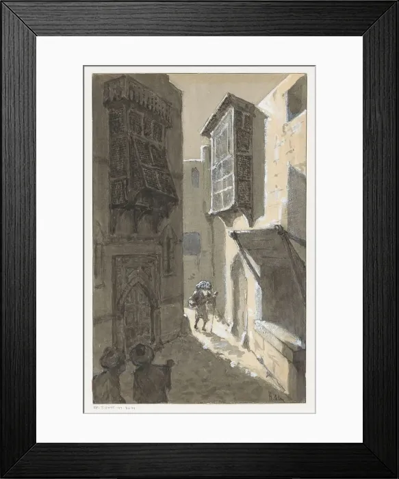 Framed Print : Man with pack in a street, in or before 1910. Creator: Louwerse, H.C Framed Print : Man with pack in a street, in or before 1910. Creator: Louwerse, H.C