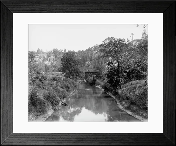 Framed Print : Baraboo River near Ableman's, distant view, between 1880 and 1899. Creator: Unknown Framed Print : Baraboo River near Ableman's, distant view, between 1880 and 1899. Creator: Unknown