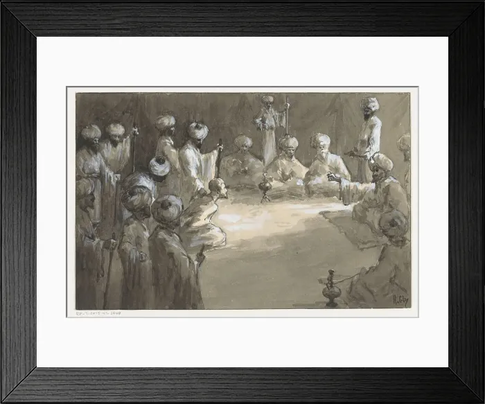 Framed Print : Men's meeting, 1910 or earlier. Creator: Louwerse, H.C Framed Print : Men's meeting, 1910 or earlier. Creator: Louwerse, H.C