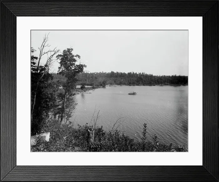 Framed Print : Beaver Dam Lake, Wis. Camp Dixon, distant view, c1890. Creator: Unknown Framed Print : Beaver Dam Lake, Wis. Camp Dixon, distant view, c1890. Creator: Unknown