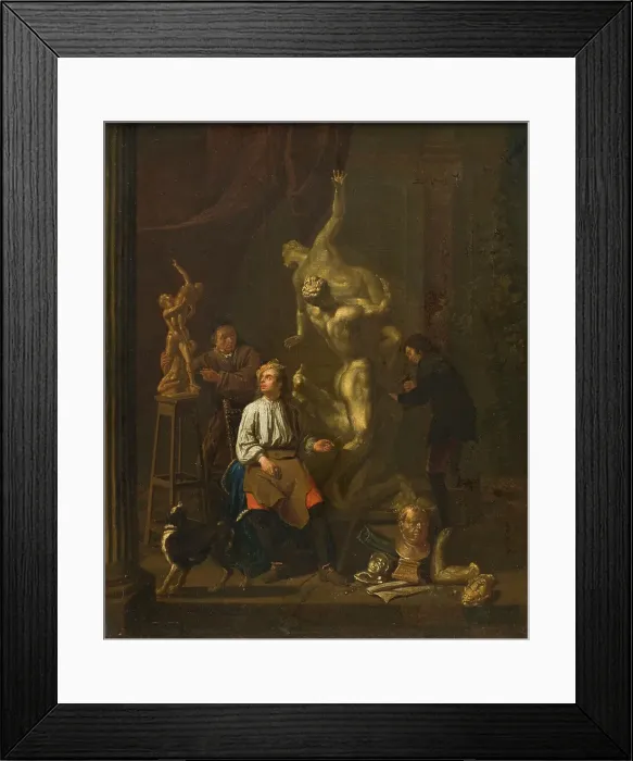 Framed Print : A Sculptor's Studio, 1716. Creator: Pieter Angillis Framed Print : A Sculptor's Studio, 1716. Creator: Pieter Angillis