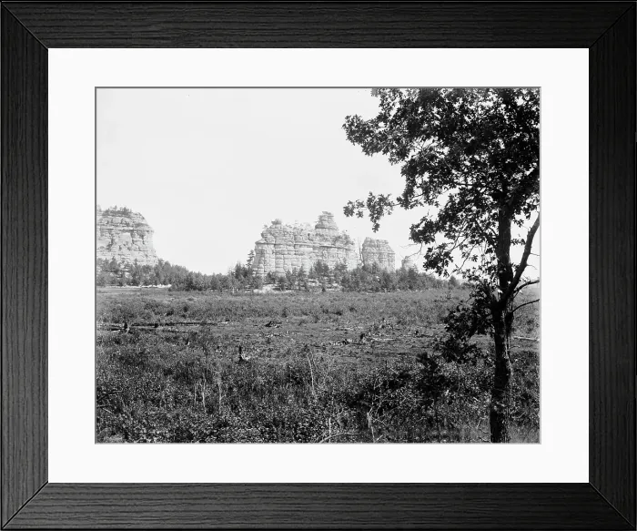Framed Print : Camp Douglas, Wis. Castle Rocks, distant view, c1898. Creator: Unknown Framed Print : Camp Douglas, Wis. Castle Rocks, distant view, c1898. Creator: Unknown