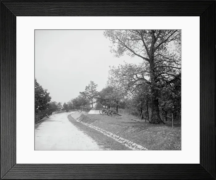 Framed Print : National Boulevard and Cannonball Monument, Missionary Ridge, Tenn. between 1900 and 1910. Creator: Unknown Framed Print : National Boulevard and Cannonball Monument, Missionary Ridge, Tenn. between 1900 and 1910. Creator: Unknown
