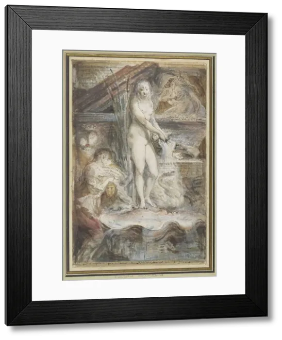 Framed Print : Allegory of the death of Voltaire, 1778-1780. Creator: Gabriel de Saint-Aubin Framed Print : Allegory of the death of Voltaire, 1778-1780. Creator: Gabriel de Saint-Aubin