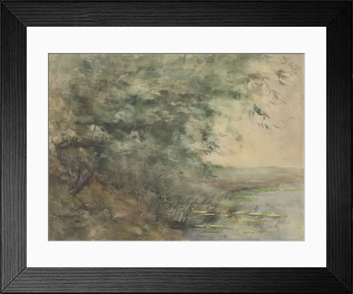 Framed Print : Willows on the shore of a lake, 1863-1903. Creator: George Poggenbeek Framed Print : Willows on the shore of a lake, 1863-1903. Creator: George Poggenbeek