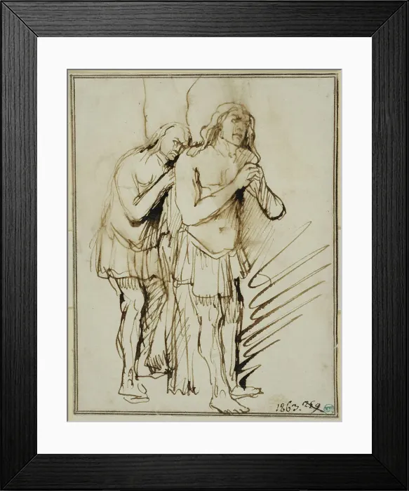 Framed Print : Adam and Eve after the Fall. Creator: Philip Koninck Framed Print : Adam and Eve after the Fall. Creator: Philip Koninck