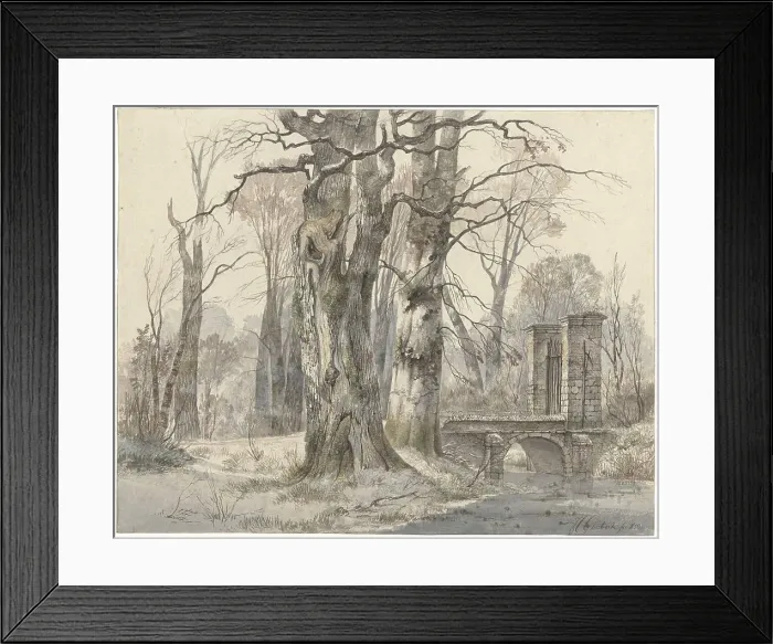 Framed Print : Winter landscape with gate between trees, 1835. Creator: Hendrik Gerrit ten Cate Framed Print : Winter landscape with gate between trees, 1835. Creator: Hendrik Gerrit ten Cate