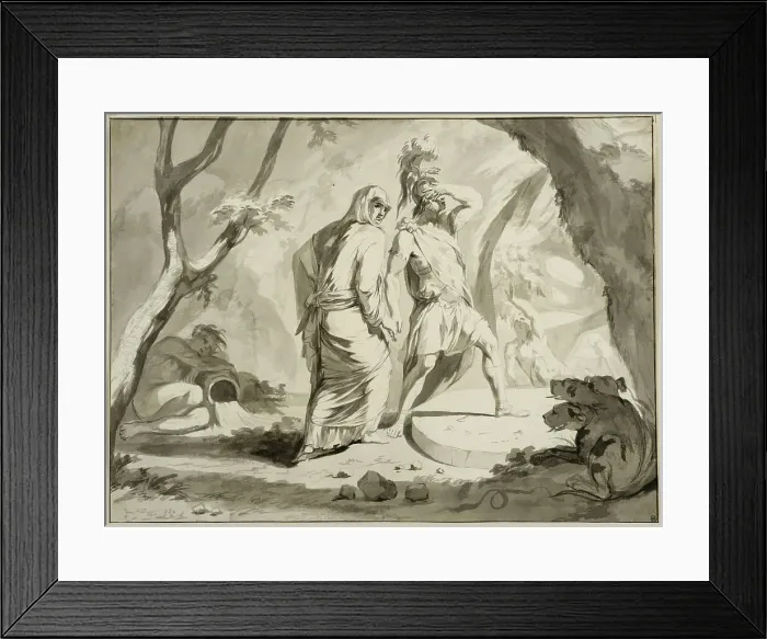 Framed Print : Aeneas descends into the underworld. Creator: Philip Tideman Framed Print : Aeneas descends into the underworld. Creator: Philip Tideman