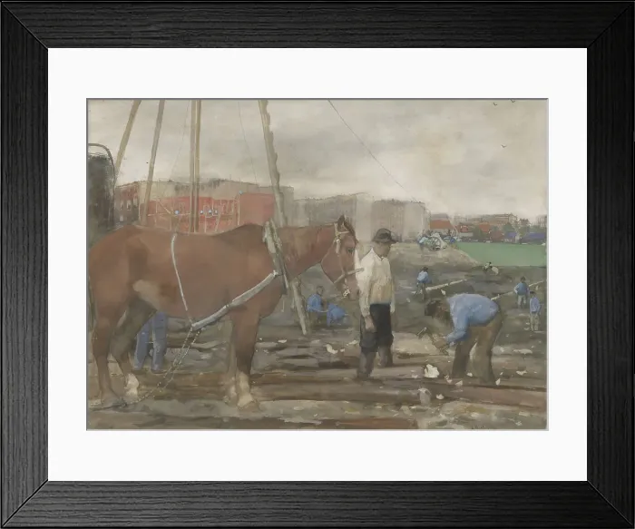 Framed Print : Building site in the west of old Amsterdam, 1900. Creator: George Hendrik Breitner Framed Print : Building site in the west of old Amsterdam, 1900. Creator: George Hendrik Breitner