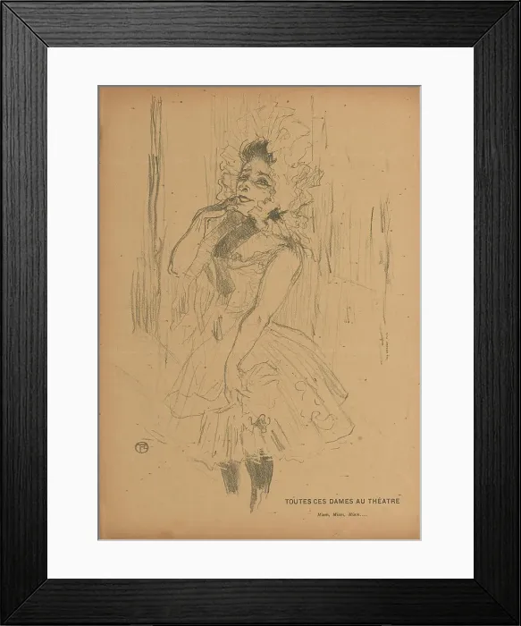 Framed Print : Anna Held dans Toutes ces Dames au Théâtre, 1895. Creator: Toulouse-Lautrec, Henri, de (1864-1901) Framed Print : Anna Held dans Toutes ces Dames au Théâtre, 1895. Creator: Toulouse-Lautrec, Henri, de (1864-1901)
