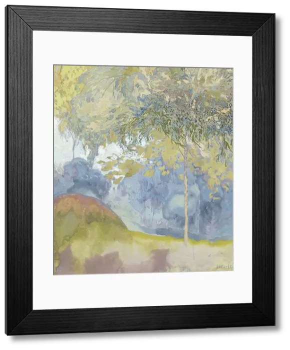 Framed Print : Wooded landscape, 1878-1943. Creator: Georges de Feure Framed Print : Wooded landscape, 1878-1943. Creator: Georges de Feure