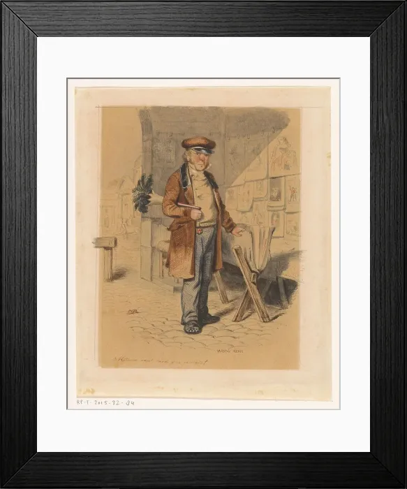 Framed Print : Printseller, c.1850-c.1900. Creator: Henri Adan Framed Print : Printseller, c.1850-c.1900. Creator: Henri Adan