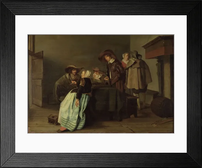Framed Print : A Conversation, 1628. Creator: Pieter Codde Framed Print : A Conversation, 1628. Creator: Pieter Codde