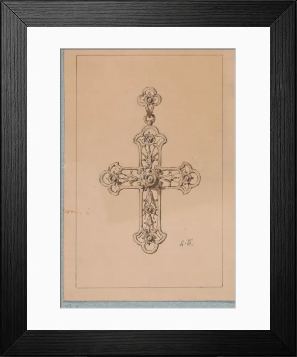 Framed Print : Design for Pendant with Diamonds, c.1864-c.1894. Creator: Henri Cameré Framed Print : Design for Pendant with Diamonds, c.1864-c.1894. Creator: Henri Cameré