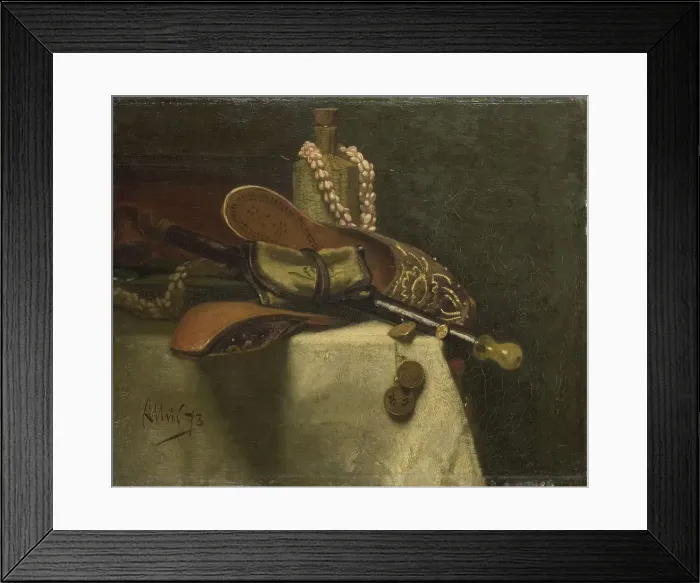 Framed Print : Still Life with Oriental Slippers, 1873. Creator: August Allebe Framed Print : Still Life with Oriental Slippers, 1873. Creator: August Allebe