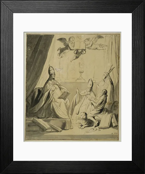 Framed Print : The four church fathers discuss the Lord's Supper. Creator: Pieter de Grebber Framed Print : The four church fathers discuss the Lord's Supper. Creator: Pieter de Grebber