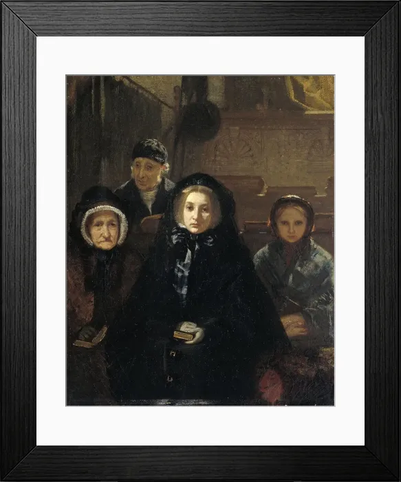 Framed Print : Early to Church, 1861. Creator: August Allebe Framed Print : Early to Church, 1861. Creator: August Allebe