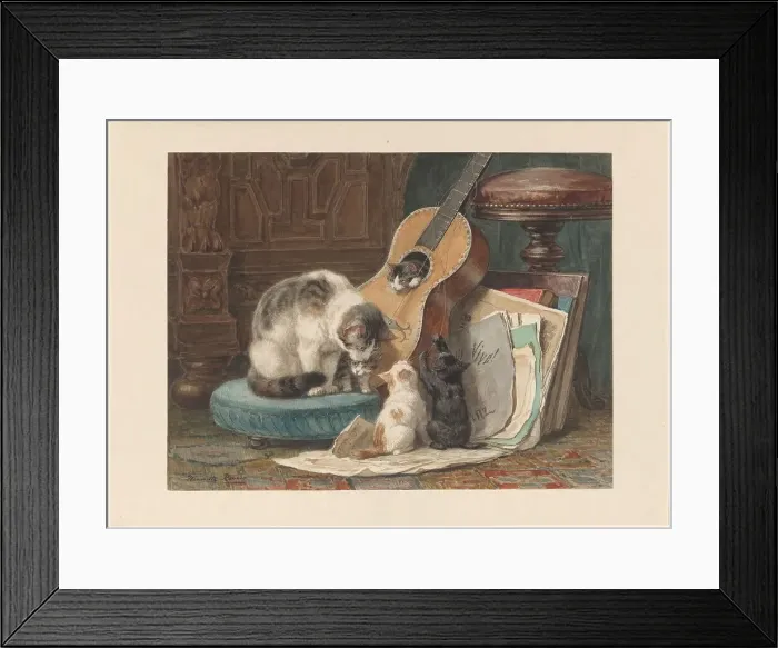 Framed Print : The Musicians, c.1876-c.1877. Creator: Henriette Ronner Framed Print : The Musicians, c.1876-c.1877. Creator: Henriette Ronner