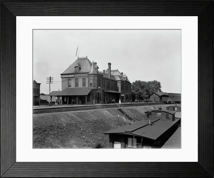 Framed Print : Winona C. & N. W. Ry. [Chicago and North Western Railway] Station, between 1880 and 1899. Creator: Unknown. Winona C. & N. W. Ry. [Chicago and North Western Railway] Station, between 1880 and 1899. Creator: Unknown