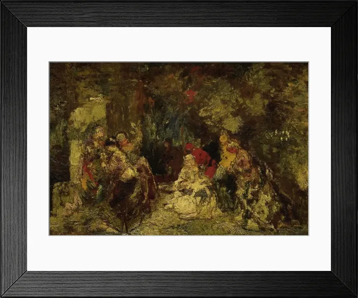 Framed Print : Women in a forest, 1870-1886. Creator: Adolphe Monticelli Framed Print : Women in a forest, 1870-1886. Creator: Adolphe Monticelli