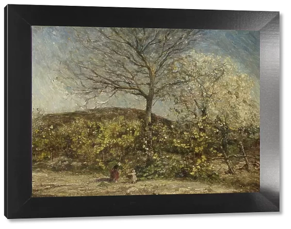 Landscape with flowering orchard, 1870-1886. Creator: Adolphe Monticelli