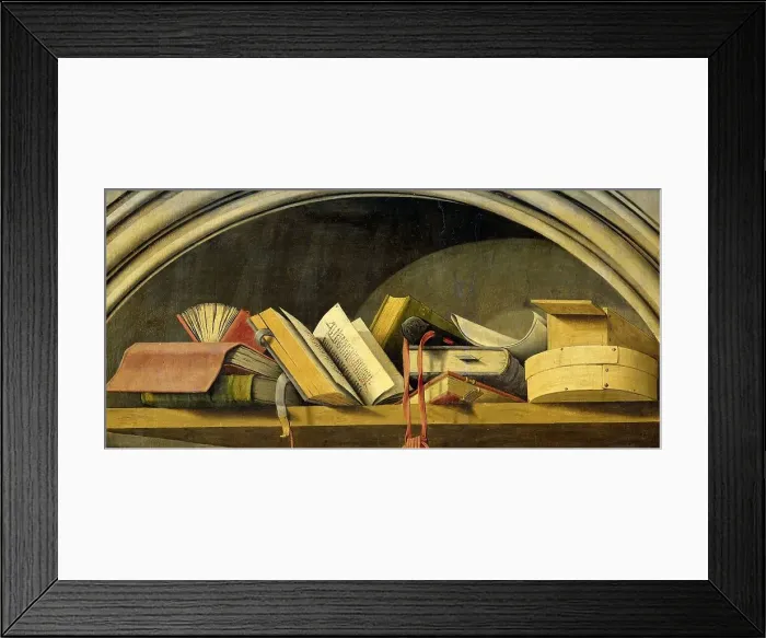 Framed Print : Still Life with Books in a Niche, 1442-1445. Creator: Barthélemy d'Eyck Framed Print : Still Life with Books in a Niche, 1442-1445. Creator: Barthélemy d'Eyck