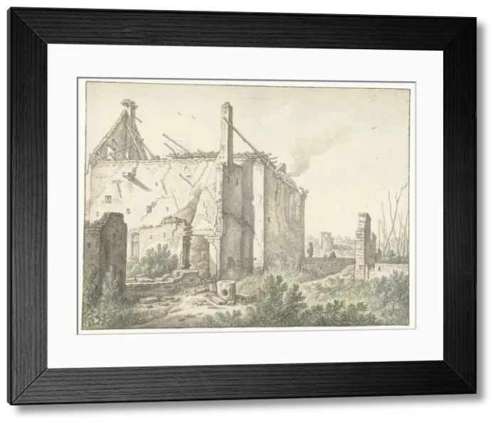 Framed Print : Ruined house in Utrecht, 1674. Creator: Herman Saftleven the Younger Framed Print : Ruined house in Utrecht, 1674. Creator: Herman Saftleven the Younger