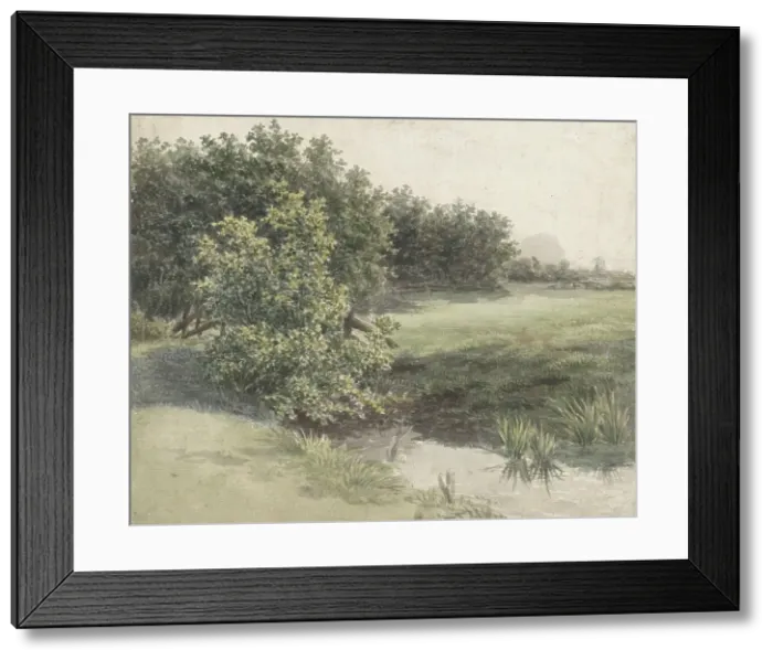 Framed Print : Meadow landscape with canal, 1836-1895. Creator: Gerardina Jacoba van de Sande Bakhuyzen Framed Print : Meadow landscape with canal, 1836-1895. Creator: Gerardina Jacoba van de Sande Bakhuyzen