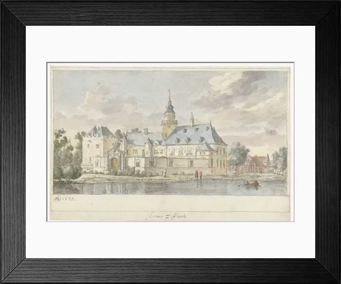 Framed Print : View of Castle Nijenrode, 1653. Creator: Herman Saftleven the Younger Framed Print : View of Castle Nijenrode, 1653. Creator: Herman Saftleven the Younger