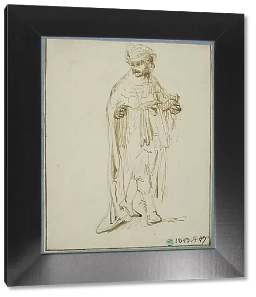 Walking man in oriental costume, c1630s. Creator: Rembrandt Harmensz van Rijn