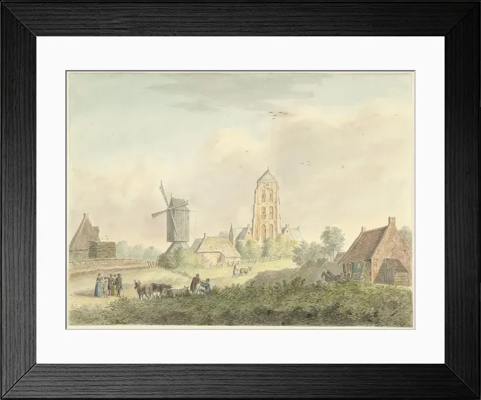 Framed Print : Church of the village of Westkapelle in Zeeland, 1757-1822. Creator: Hermanus Petrus Schouten Framed Print : Church of the village of Westkapelle in Zeeland, 1757-1822. Creator: Hermanus Petrus Schouten