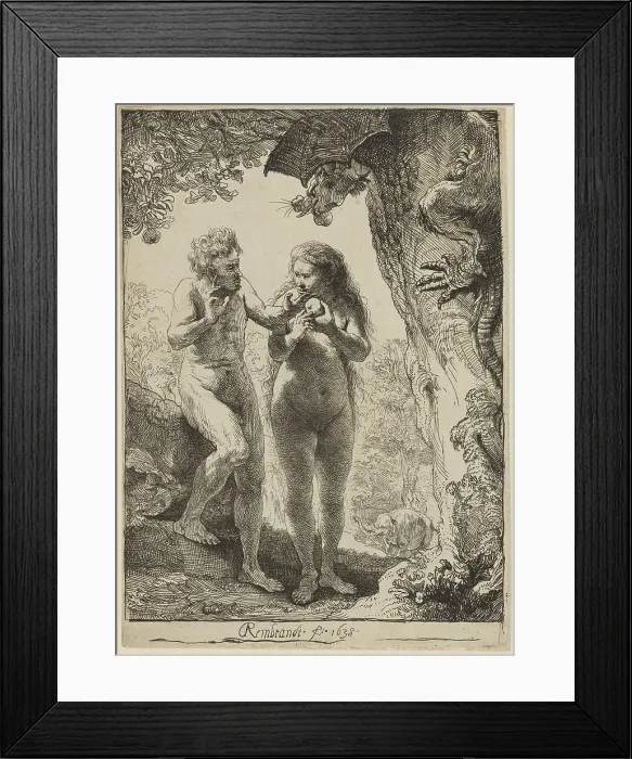 Framed Print : Adam and Eve in Paradise, 1638. Creator: Rembrandt Harmensz van Rijn