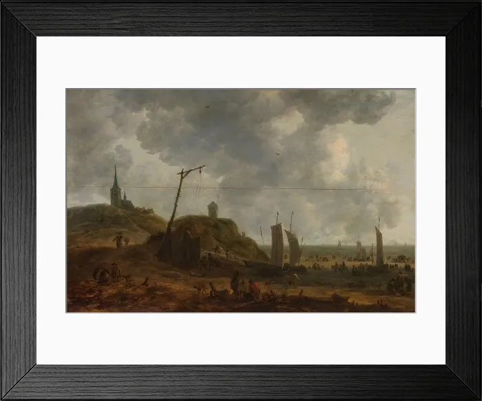Framed Print : The Beach at Katwijk, 1650-1670. Creator: Adriaan van der Cabel Framed Print : The Beach at Katwijk, 1650-1670. Creator: Adriaan van der Cabel