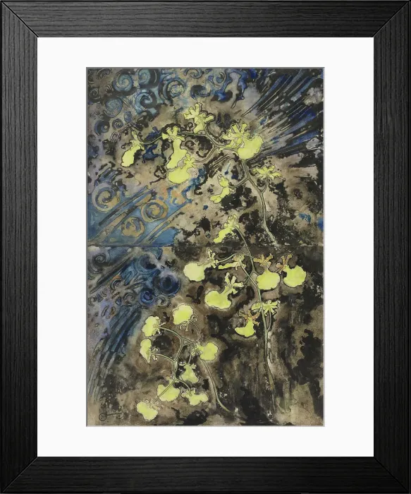 Framed Print : Wall Panel with yellow orchids, c.1892. Creator: Gerrit Willem Dijsselhof Framed Print : Wall Panel with yellow orchids, c.1892. Creator: Gerrit Willem Dijsselhof