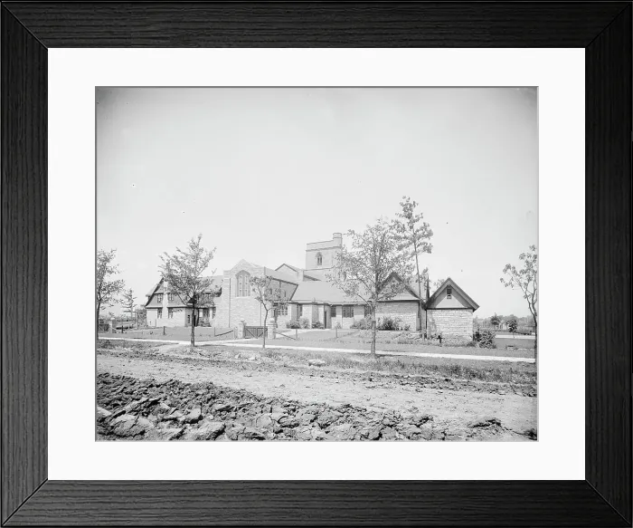 Framed Print : St. Mary's Church, side view, Walkerville, Ont. between 1905 and 1915. Creator: Unknown Framed Print : St. Mary's Church, side view, Walkerville, Ont. between 1905 and 1915. Creator: Unknown