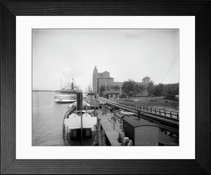 Framed Print : Ferry landing, Walkerville, Ont. between 1905 and 1915. Creator: Unknown