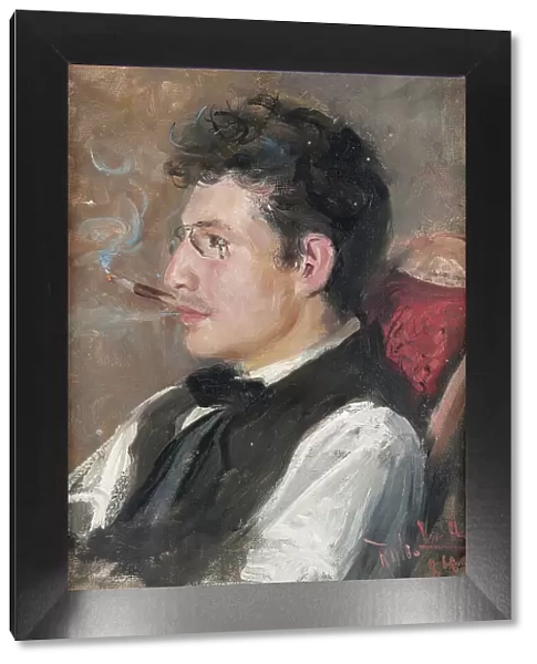 Carl Johansson (1863-1944), artist, painter, married to Märta Berglund, 1884. Creator: Karl Robert Lundberg