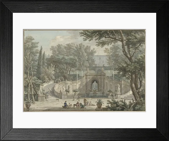 Framed Print : View of the Garden of Villa d'Este in Tivoli, c.1725. Creator: Isaac de Moucheron Framed Print : View of the Garden of Villa d'Este in Tivoli, c.1725. Creator: Isaac de Moucheron