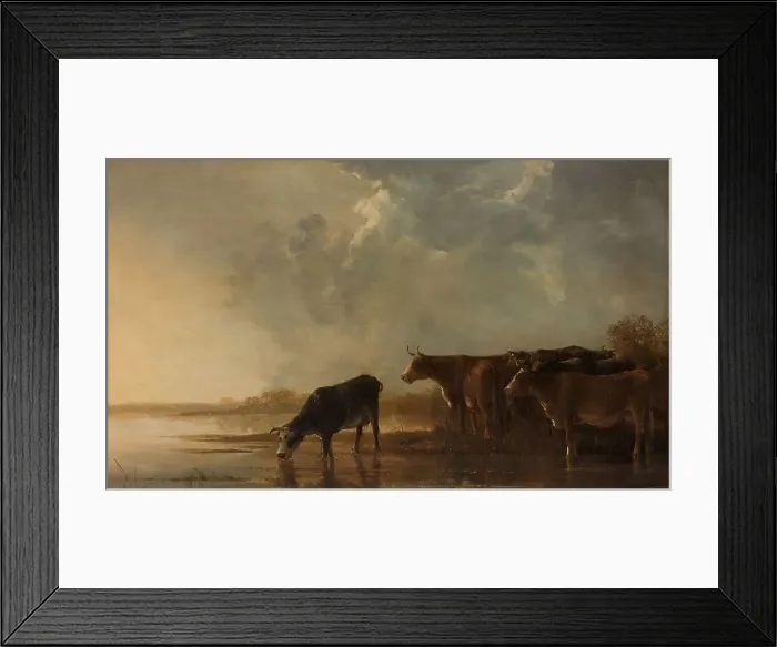 Framed Print : River Landscape with Cows, c.1645-c.1650. Creator: Aelbert Cuyp Framed Print : River Landscape with Cows, c.1645-c.1650. Creator: Aelbert Cuyp