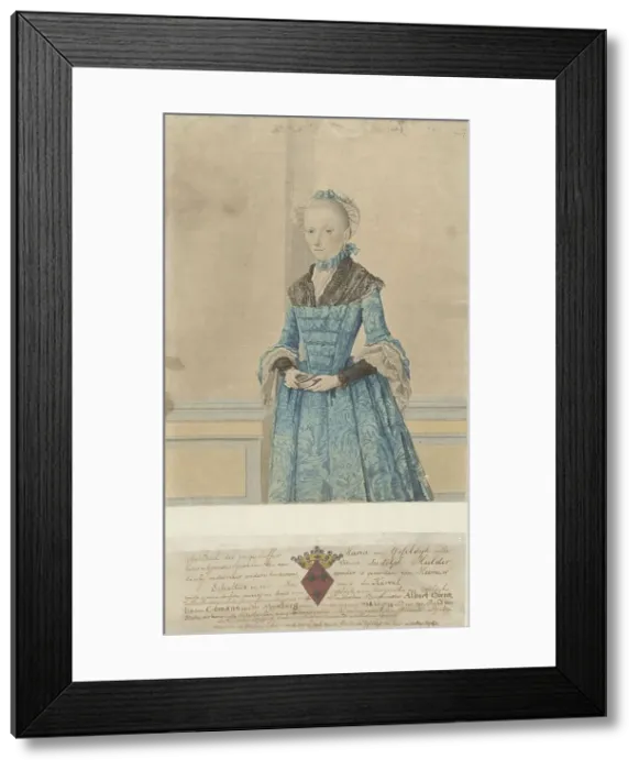 Framed Print : Portrait of Maria van IJsseldijk, standing knee piece, 1736-1805. Creator: Isaac Lodewijk La Fargue Framed Print : Portrait of Maria van IJsseldijk, standing knee piece, 1736-1805. Creator: Isaac Lodewijk La Fargue