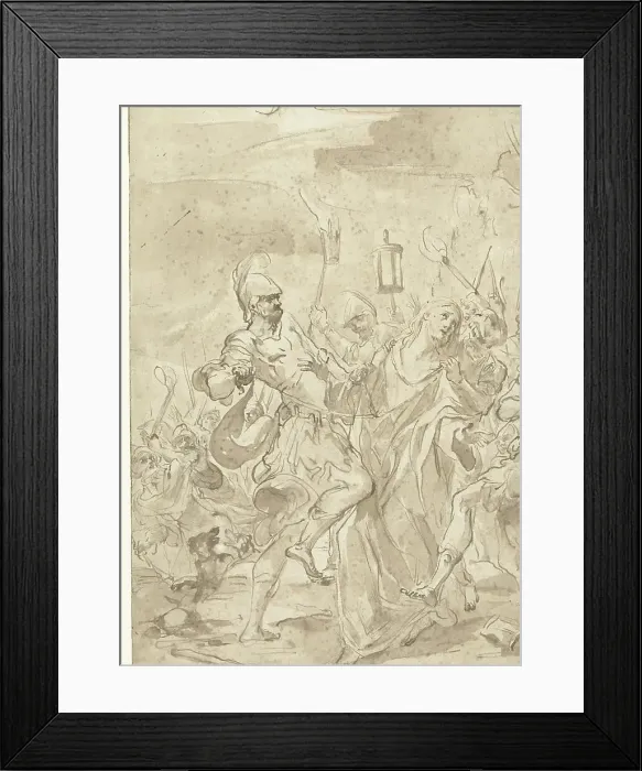 Framed Print : The capture of Christ, 1666-1727. Creator: Giovanni Antonio Burrini Framed Print : The capture of Christ, 1666-1727. Creator: Giovanni Antonio Burrini
