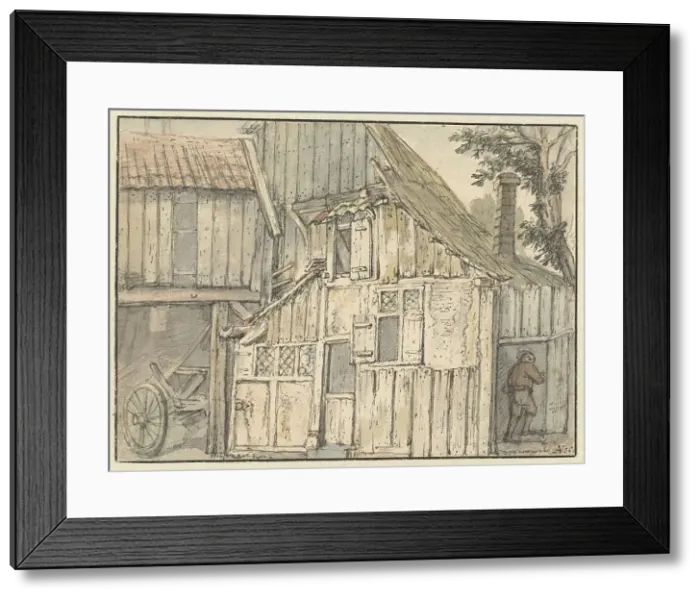 Framed Print : Facade of a farm building, 1631-1649. Creator: Isaac van Ostade Framed Print : Facade of a farm building, 1631-1649. Creator: Isaac van Ostade