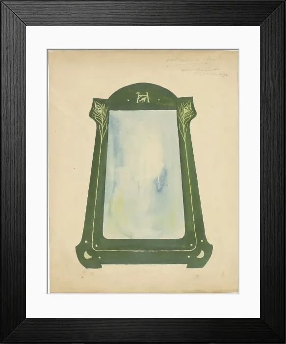 Framed Print : Design for a mirror, 1887-1911. Creator: Gustaaf Frederik van de Wall Perné Framed Print : Design for a mirror, 1887-1911. Creator: Gustaaf Frederik van de Wall Perné