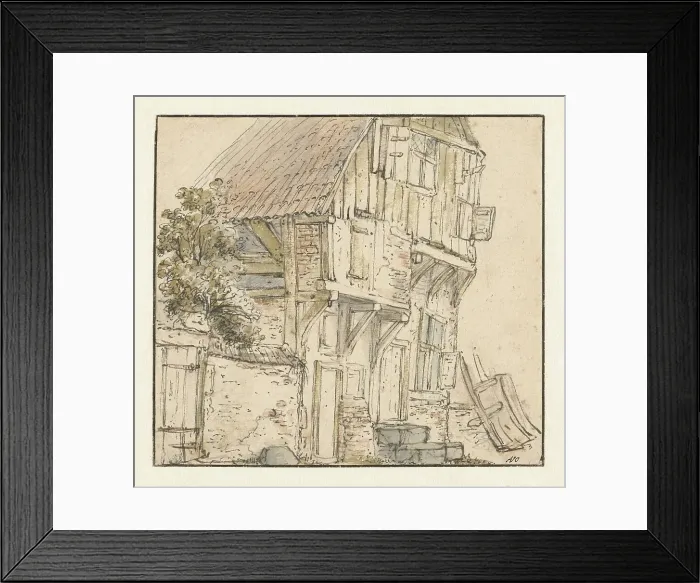 Framed Print : Farmhouse, 1631-1649. Creator: Isaac van Ostade Framed Print : Farmhouse, 1631-1649. Creator: Isaac van Ostade