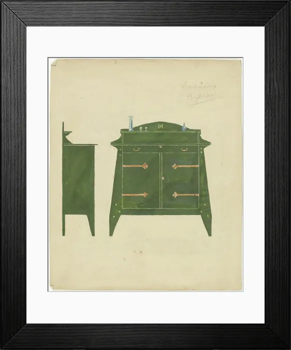 Framed Print : Design for a sideboard, 1887-1911. Creator: Gustaaf Frederik van de Wall Perné Framed Print : Design for a sideboard, 1887-1911. Creator: Gustaaf Frederik van de Wall Perné