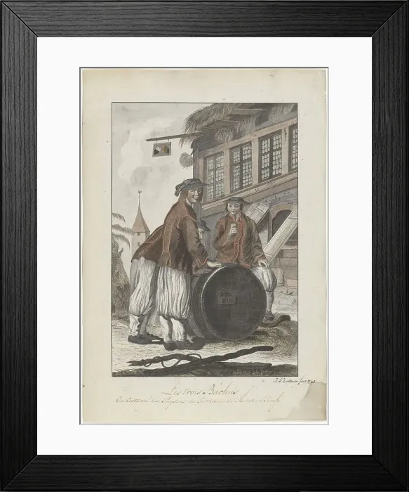 Framed Print : Les Trois Bachus, 1795. Creator: J.A. Zoutman Framed Print : Les Trois Bachus, 1795. Creator: J.A. Zoutman