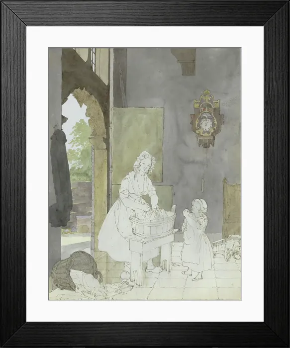 Framed Print : Washerwoman, 1820-1872. Creator: Hendrik Abraham Klinkhamer Framed Print : Washerwoman, 1820-1872. Creator: Hendrik Abraham Klinkhamer