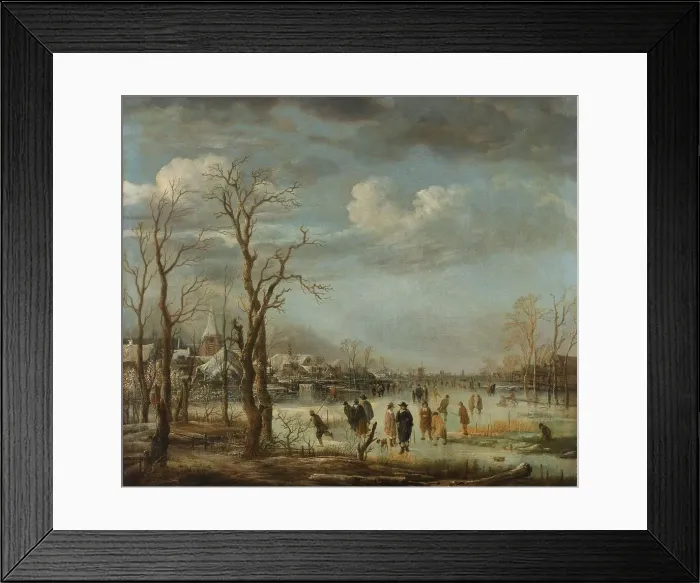 Framed Print : Winter Landscape near a Town with Bare Trees, c.1650-c.1655. Creator: Aert van der Neer Framed Print : Winter Landscape near a Town with Bare Trees, c.1650-c.1655. Creator: Aert van der Neer