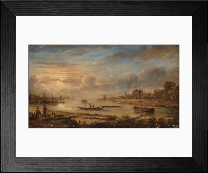 Framed Print : River View at Sunrise, c.1640-c.1660. Creator: Unknown Framed Print : River View at Sunrise, c.1640-c.1660. Creator: Unknown